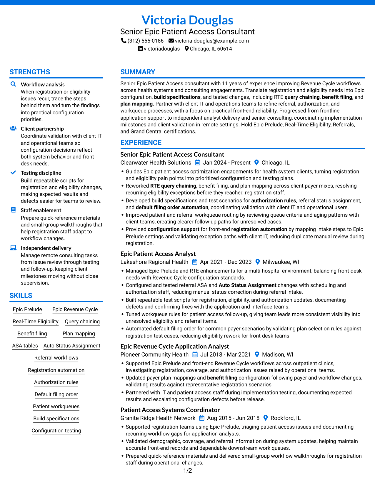 Resume example — page 1