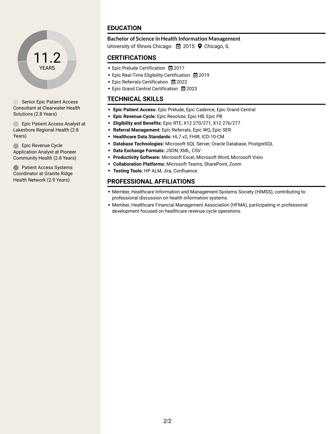 Resume example — page 2