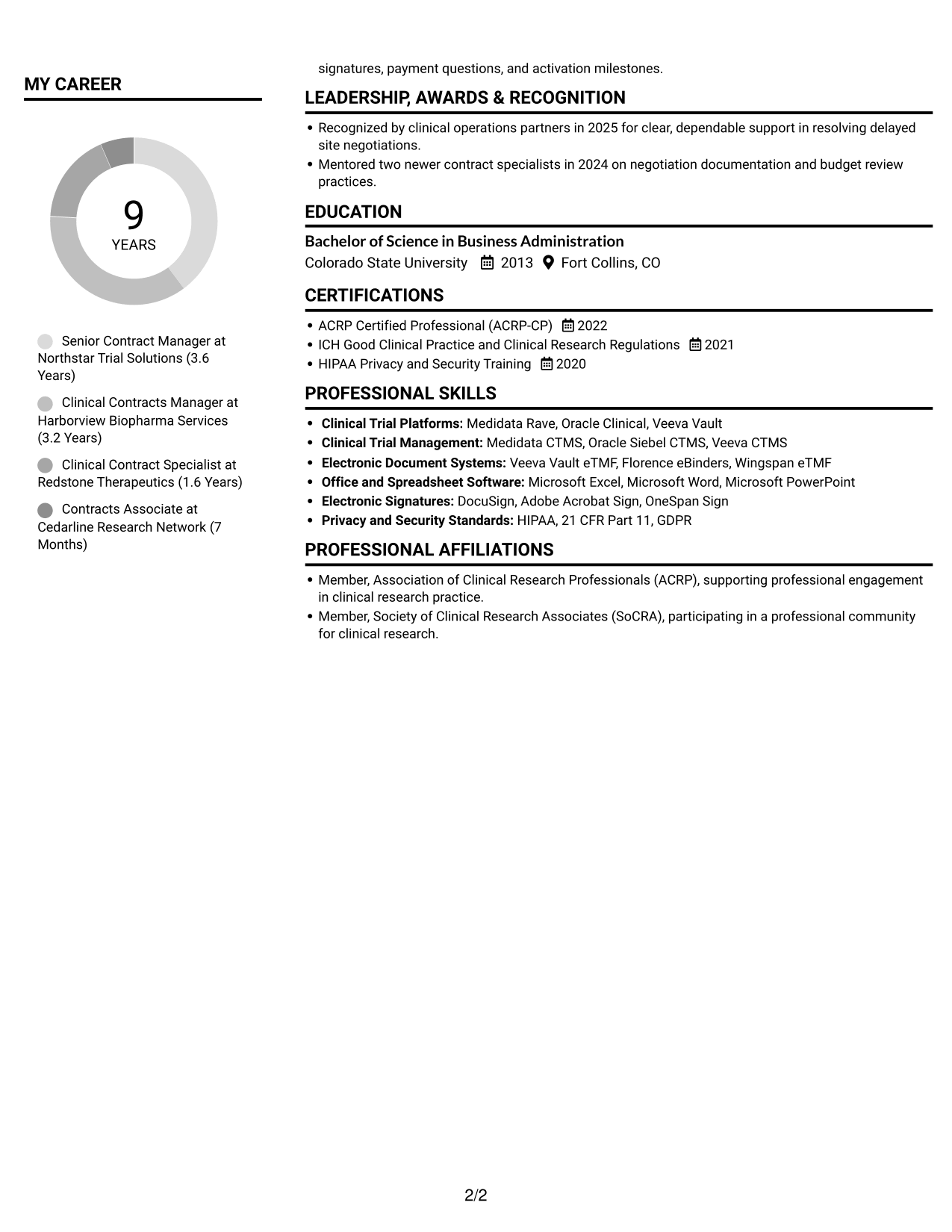 Resume example — page 2