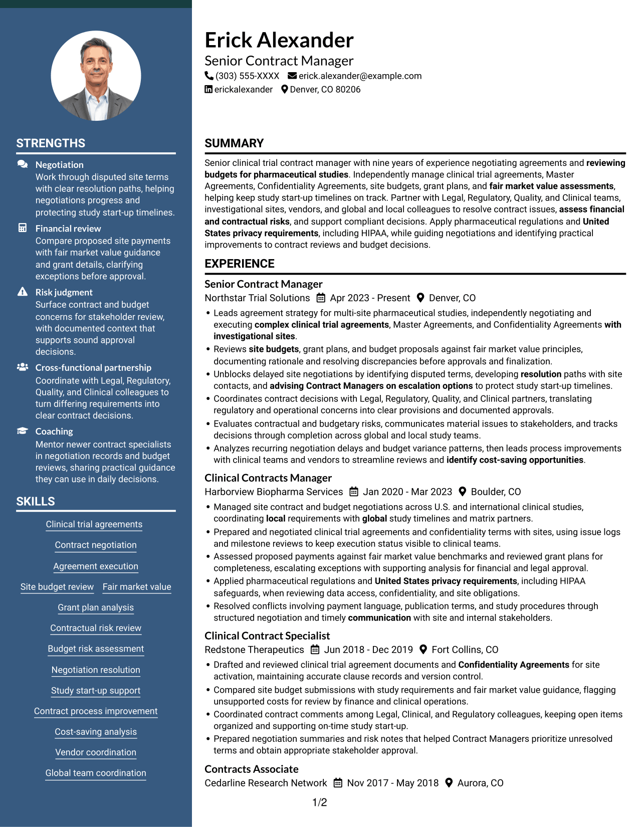Resume example — page 1