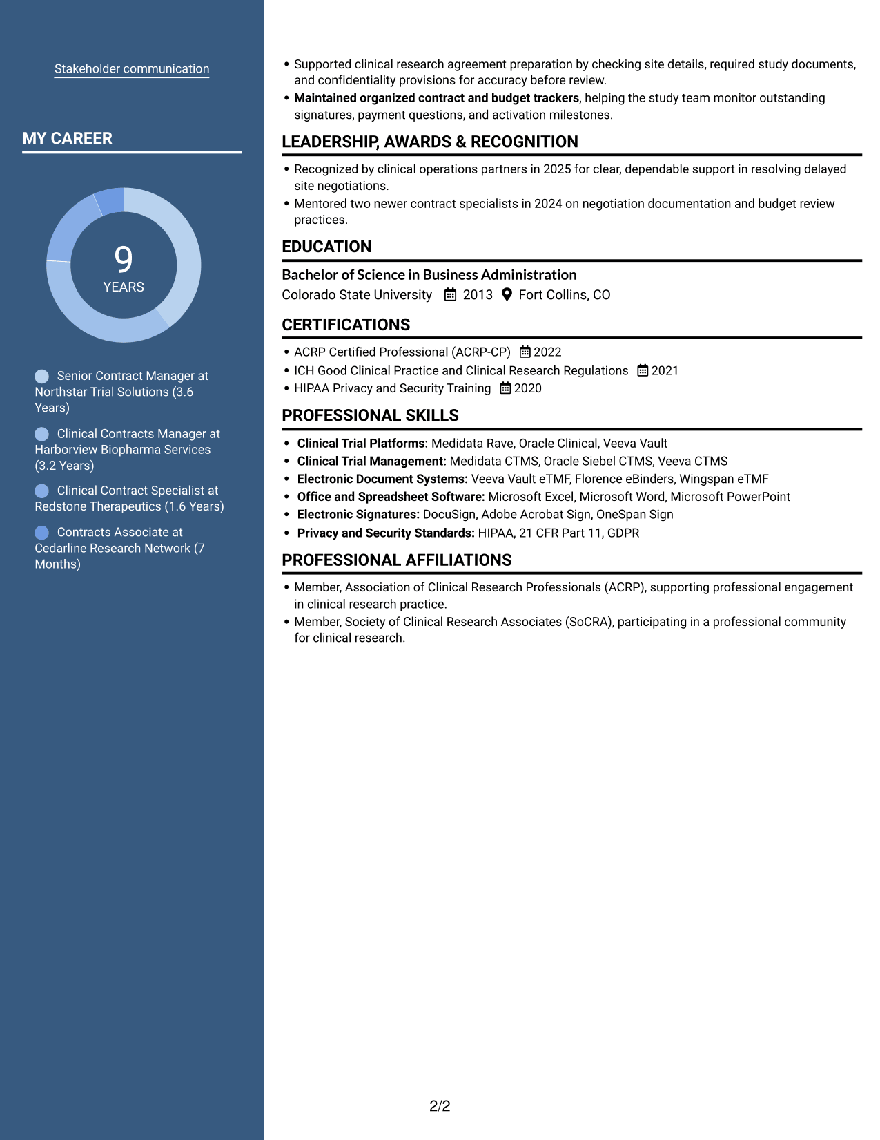 Resume example — page 2