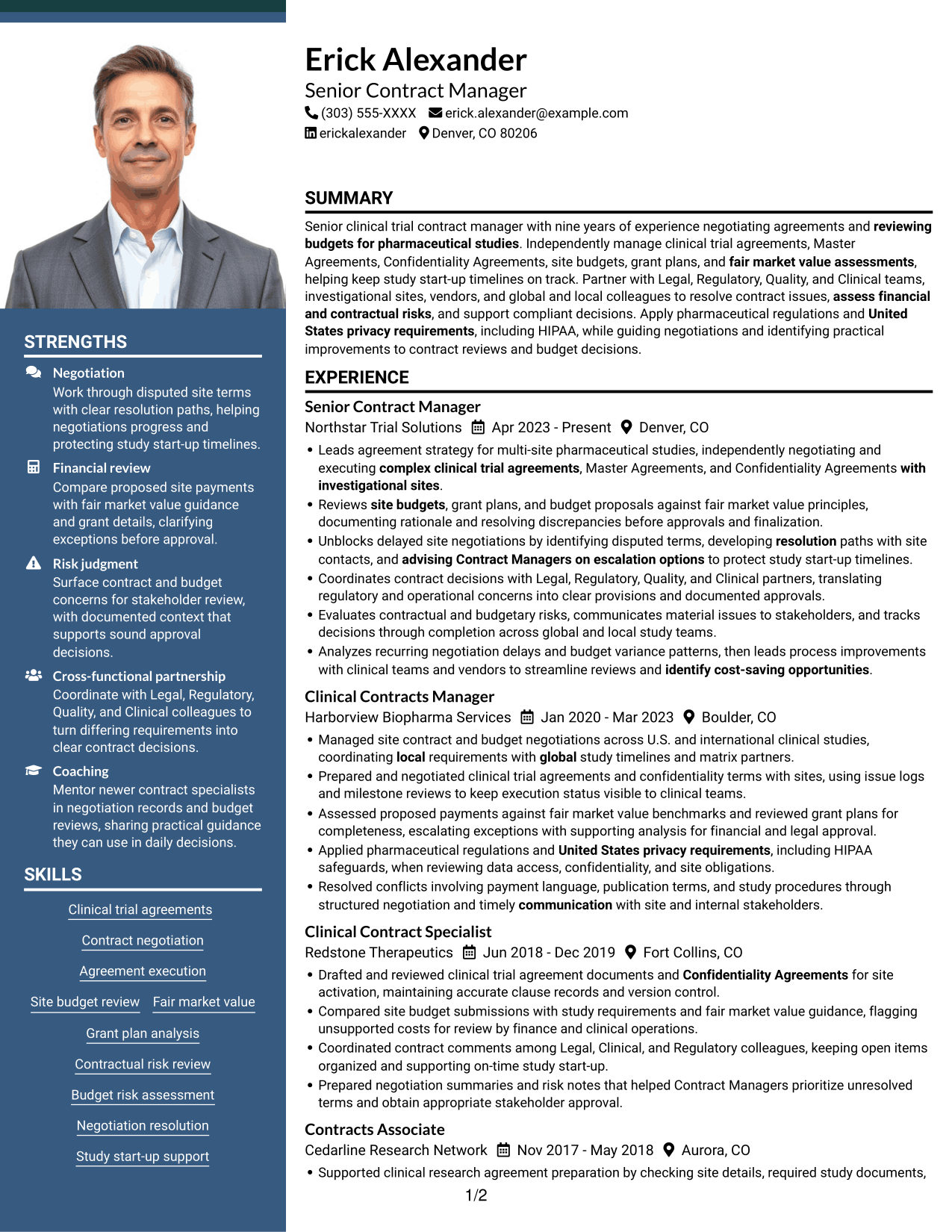 Resume example — page 1