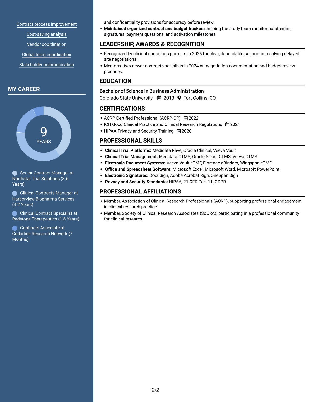 Resume example — page 2