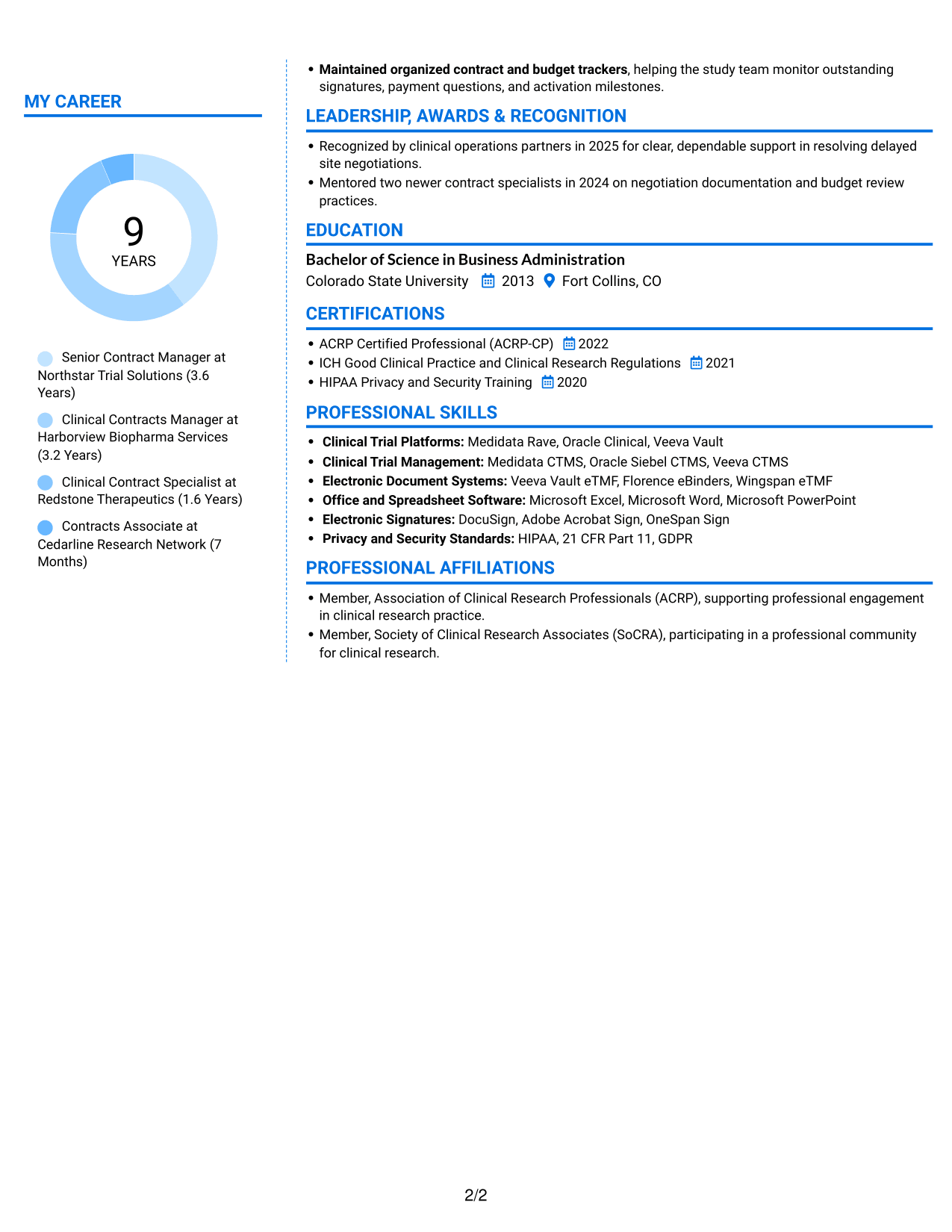 Resume example — page 2