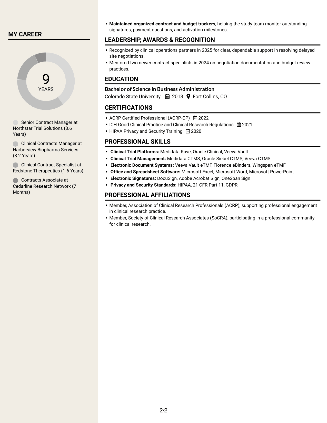Resume example — page 2