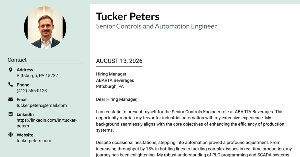 30+ Senior Controls and Automation Engineer Cover Letter Templates with Example 2026
