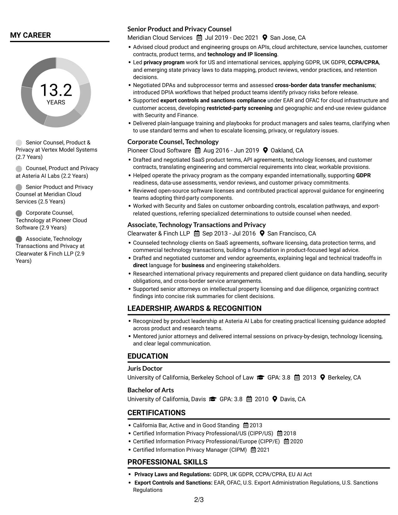Resume example — page 2