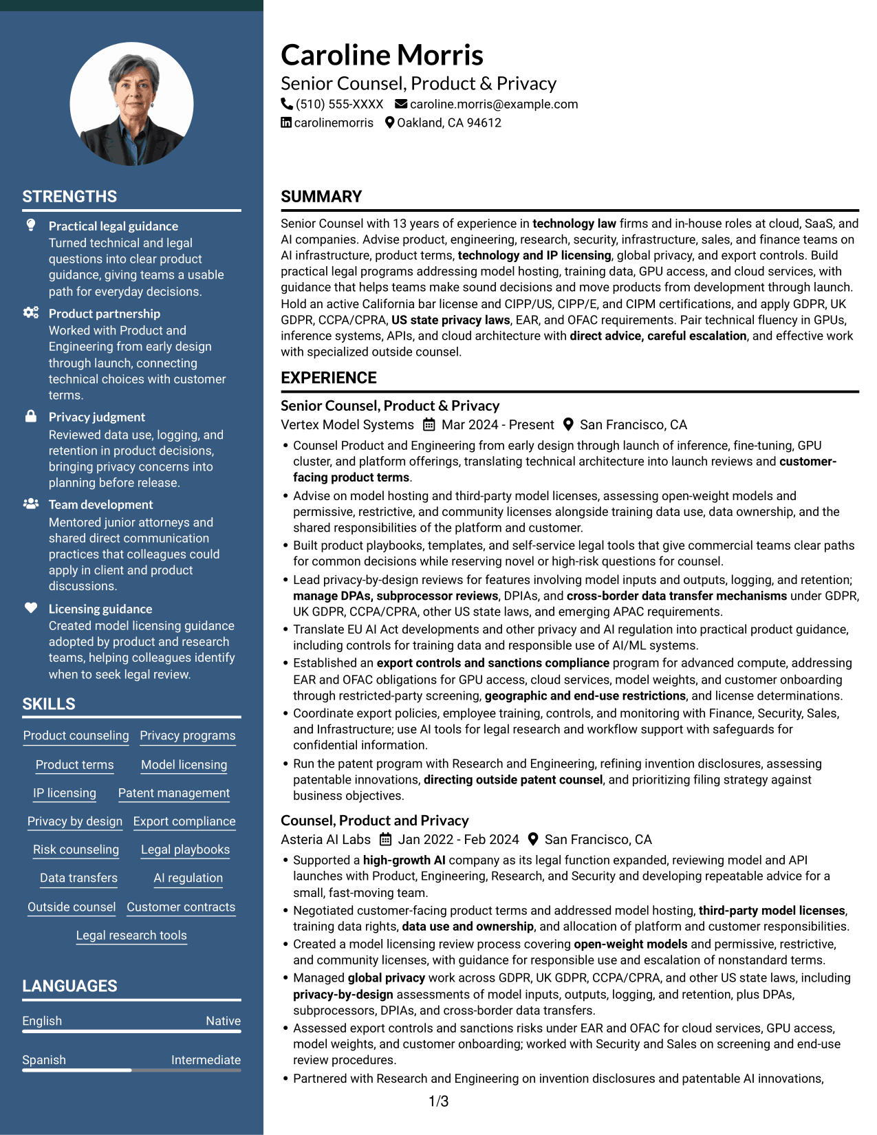 Resume example — page 1