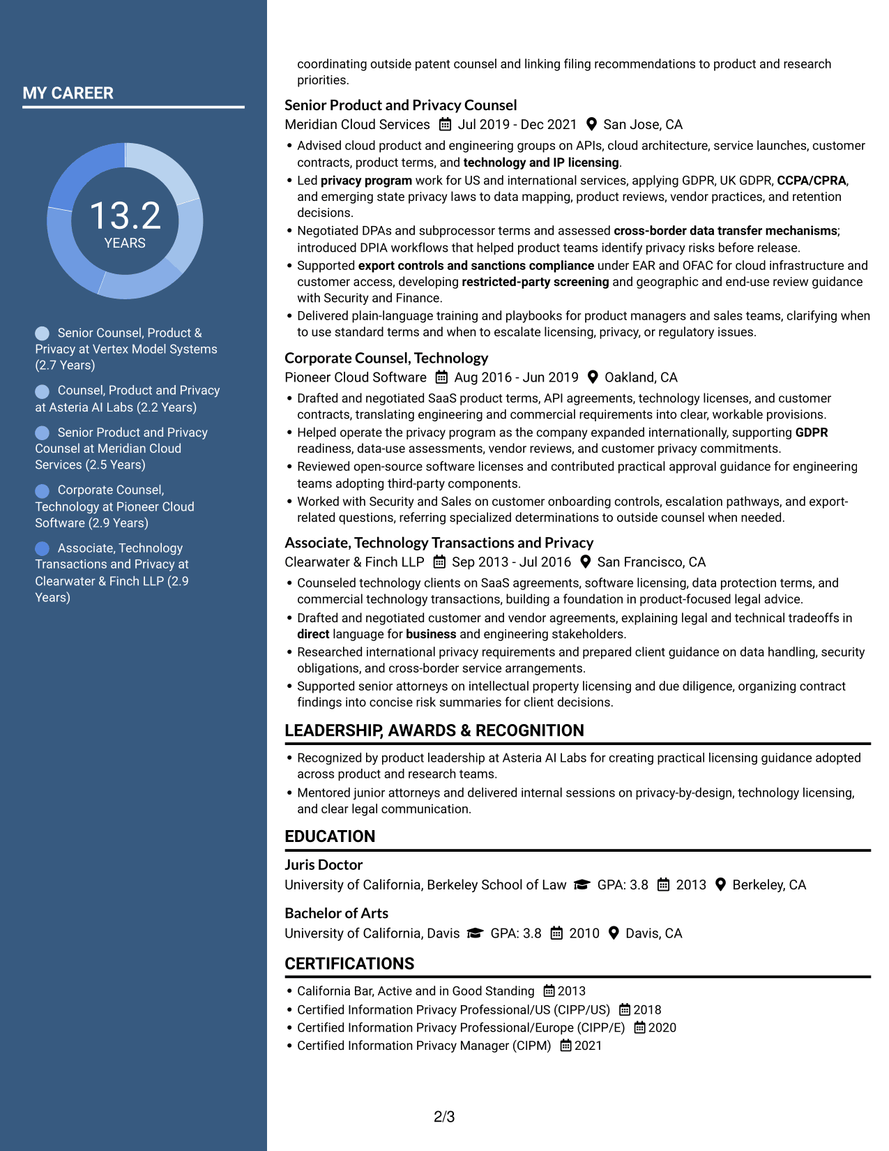 Resume example — page 2