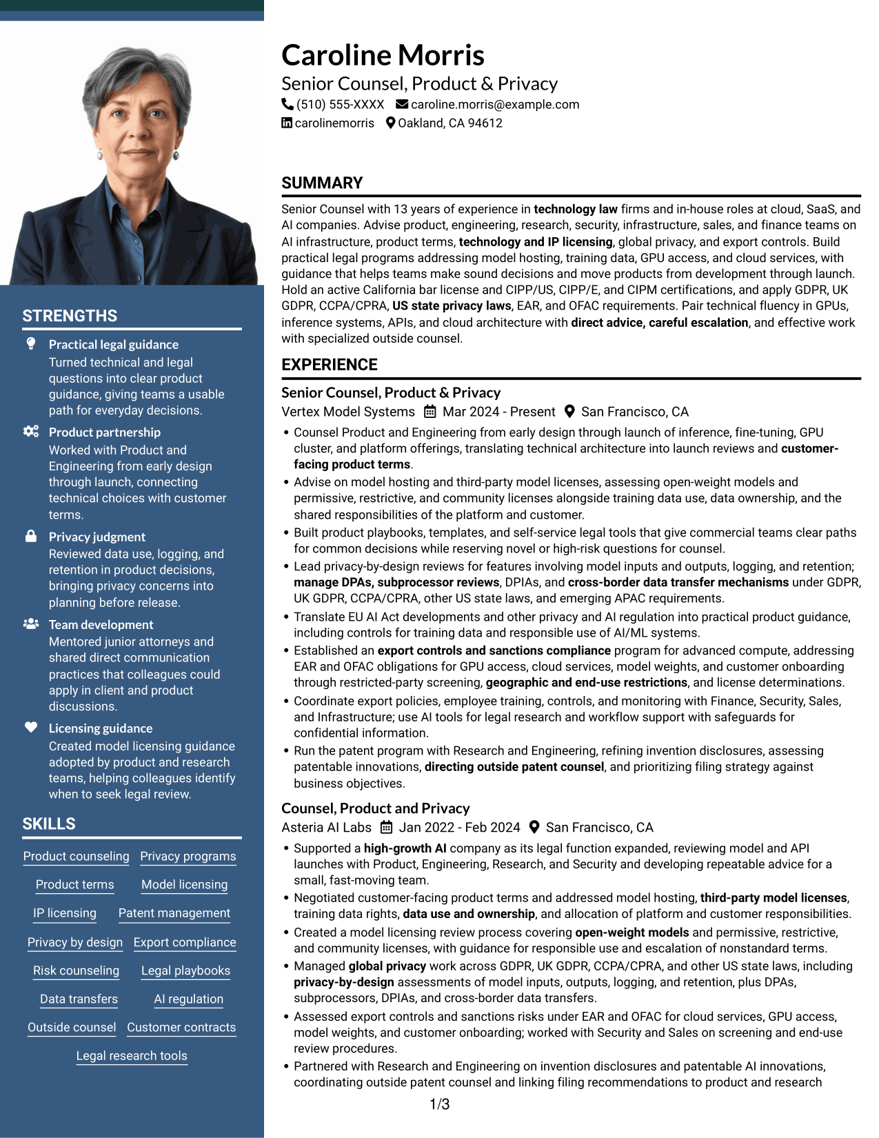 Resume example — page 1