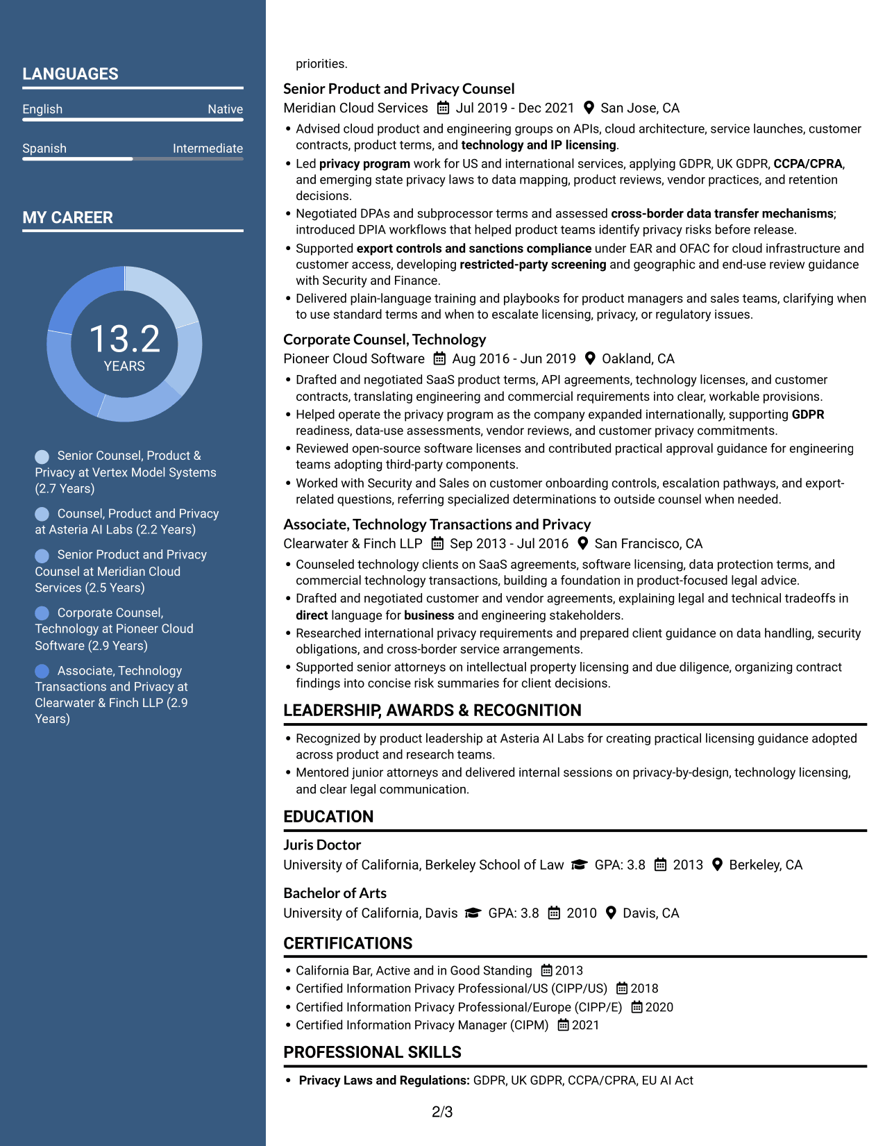 Resume example — page 2