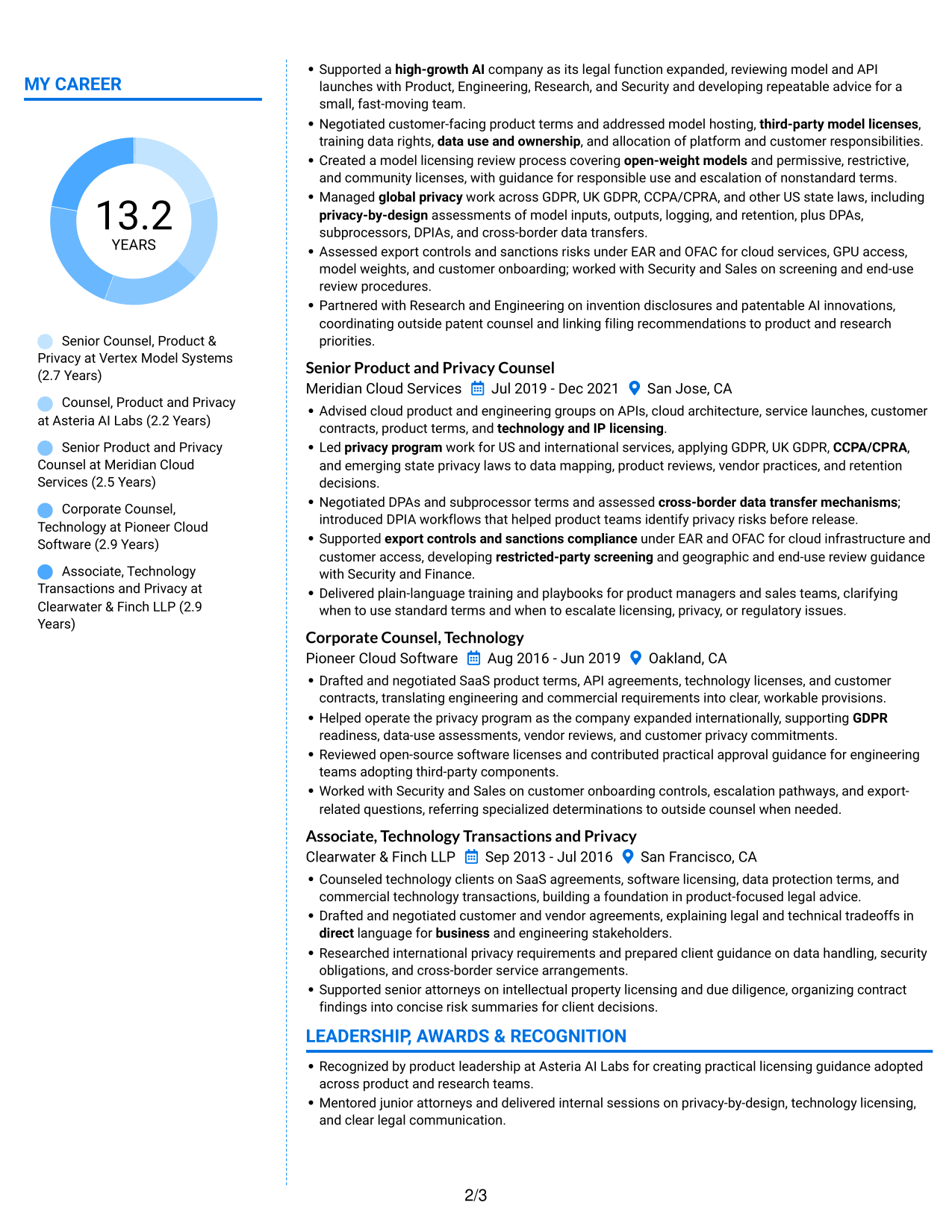 Resume example — page 2