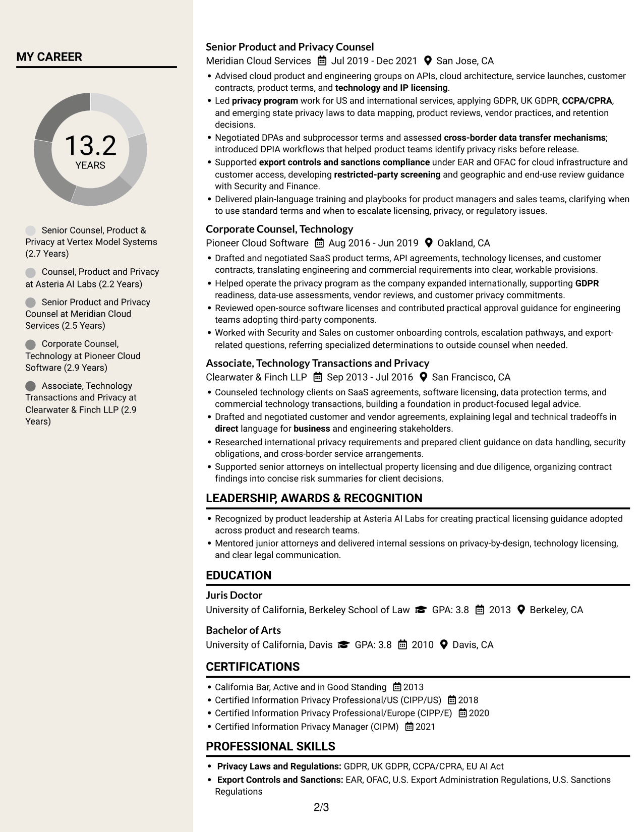 Resume example — page 2