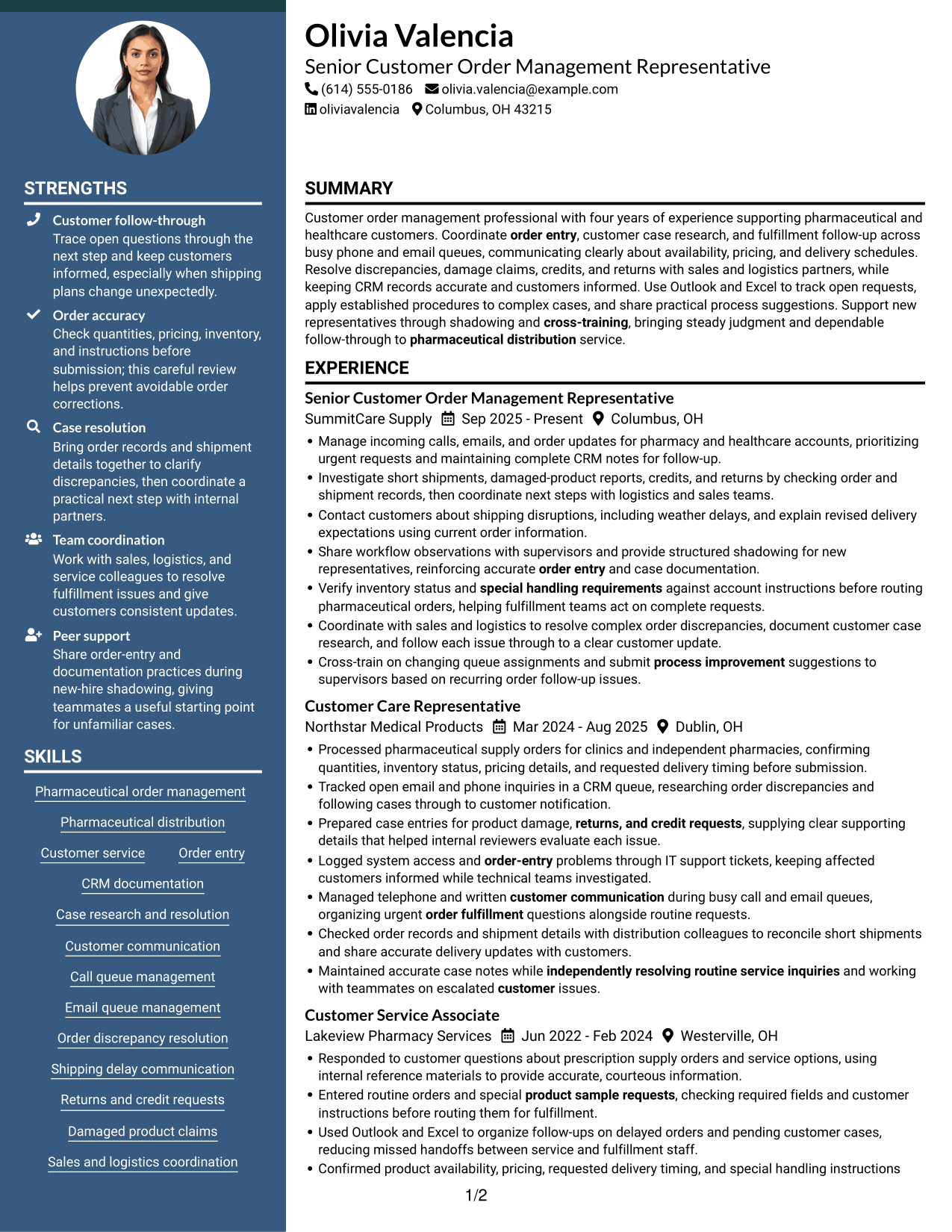 Resume example — page 1