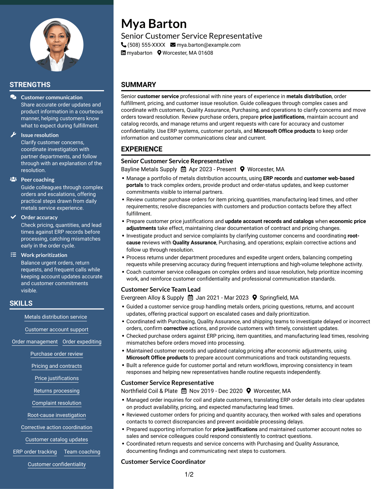 Resume example — page 1