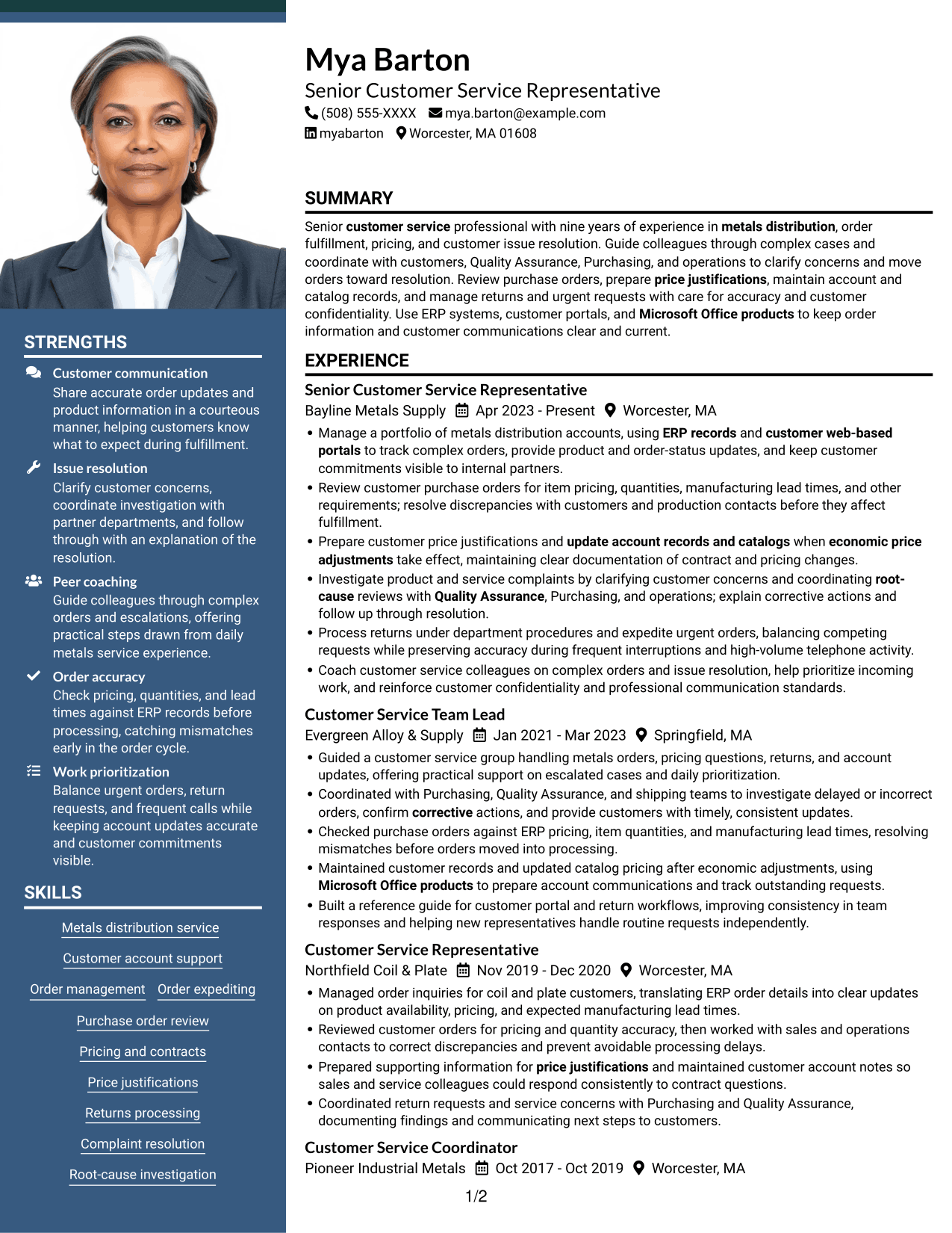Resume example — page 1