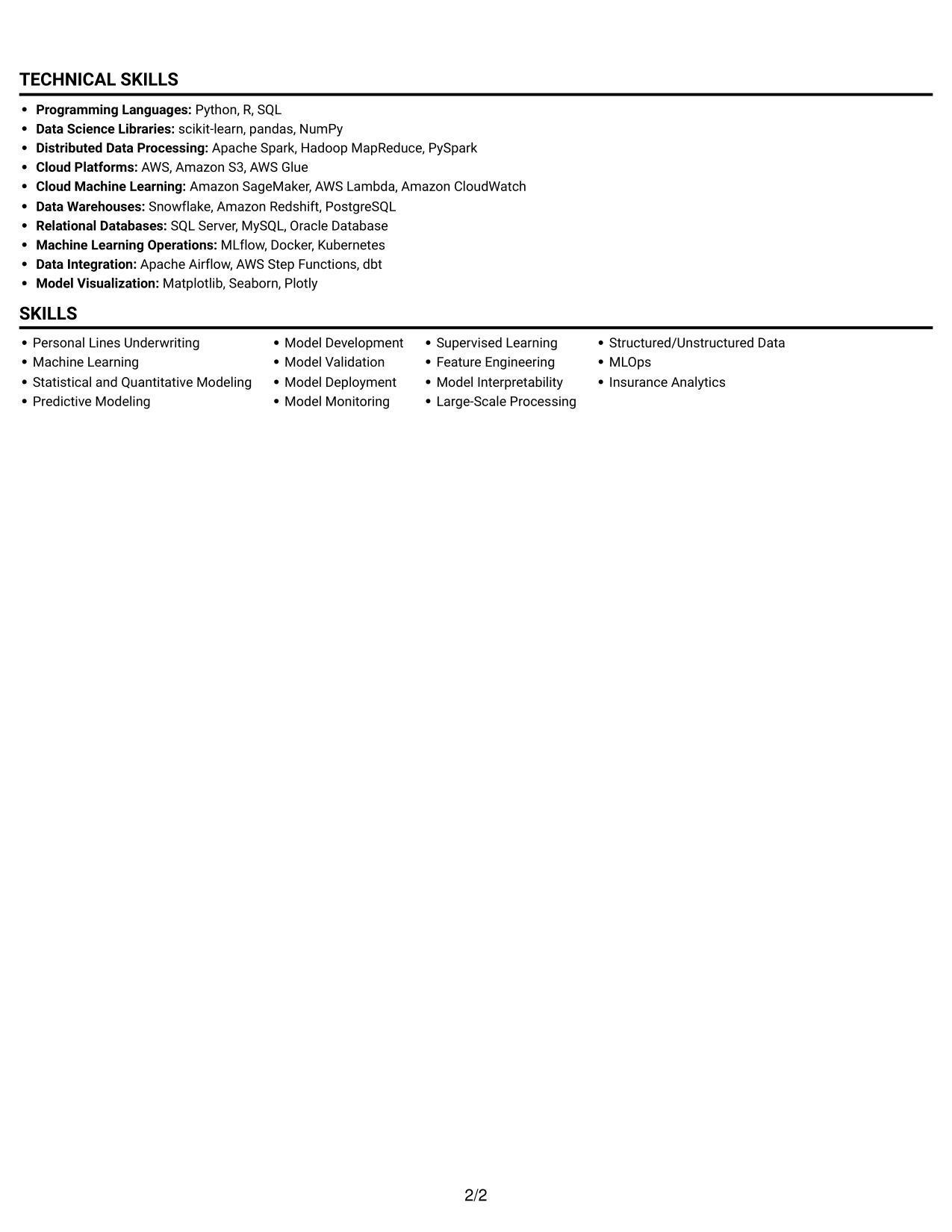 Resume example — page 2