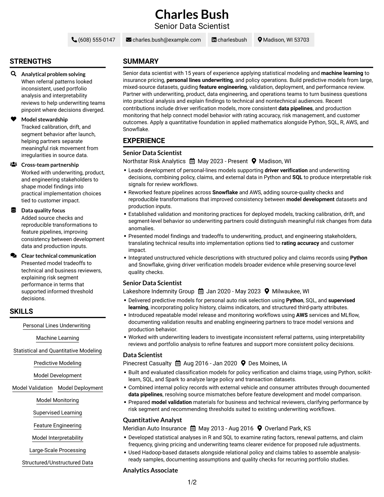 Resume example — page 1
