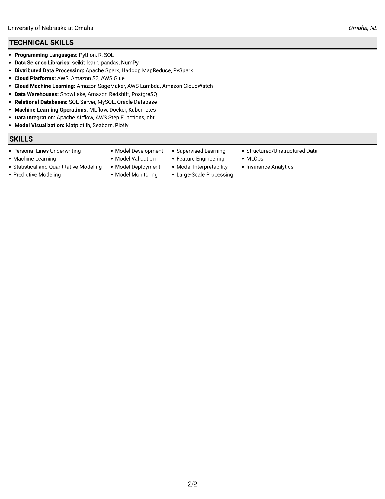 Resume example — page 2