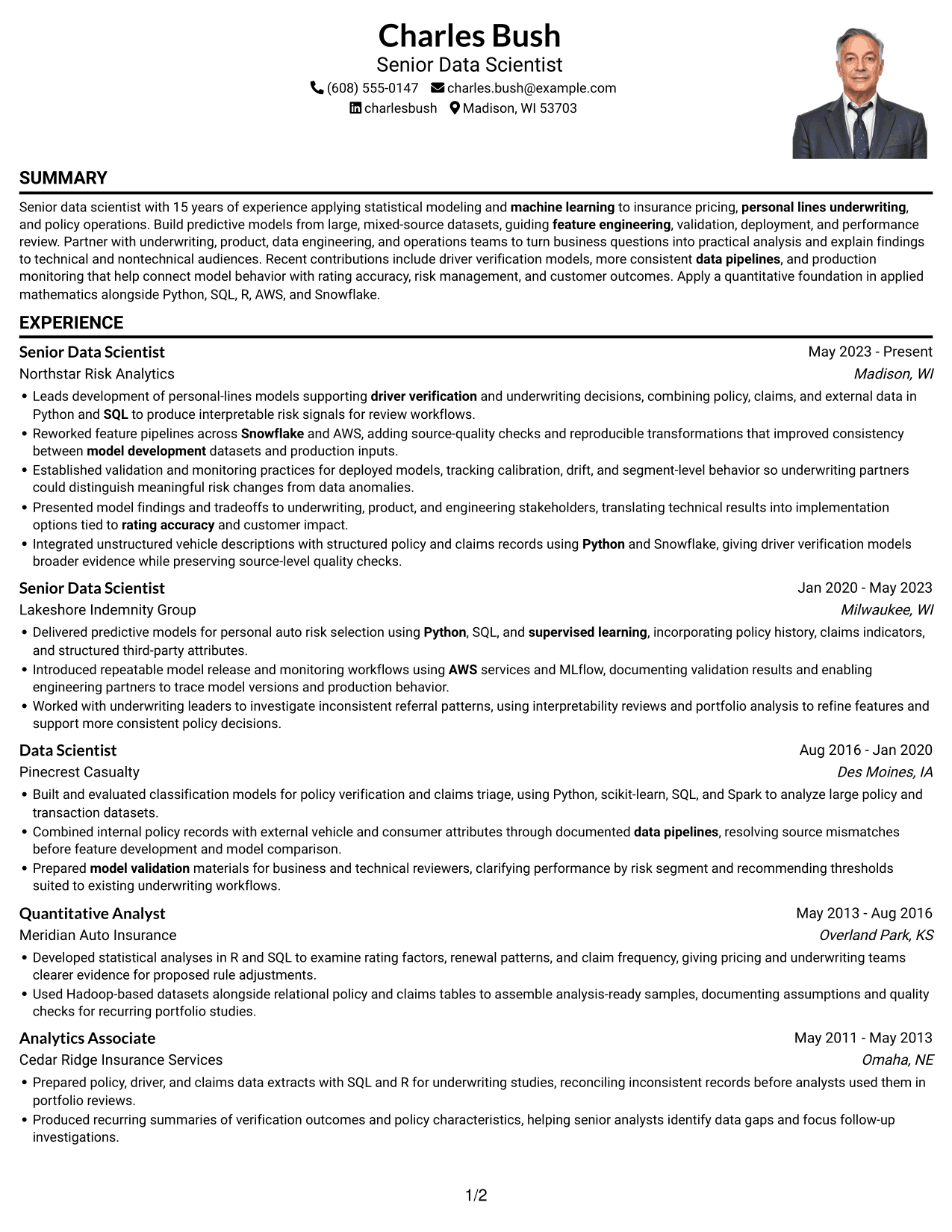 Resume example — page 1
