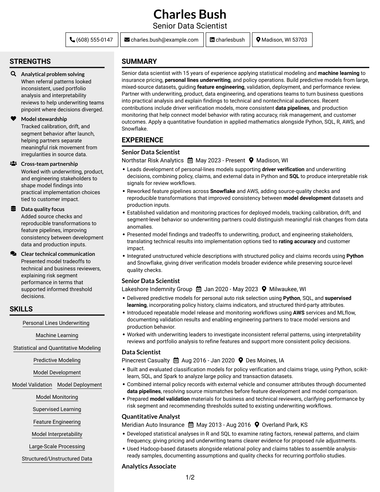 Resume example — page 1