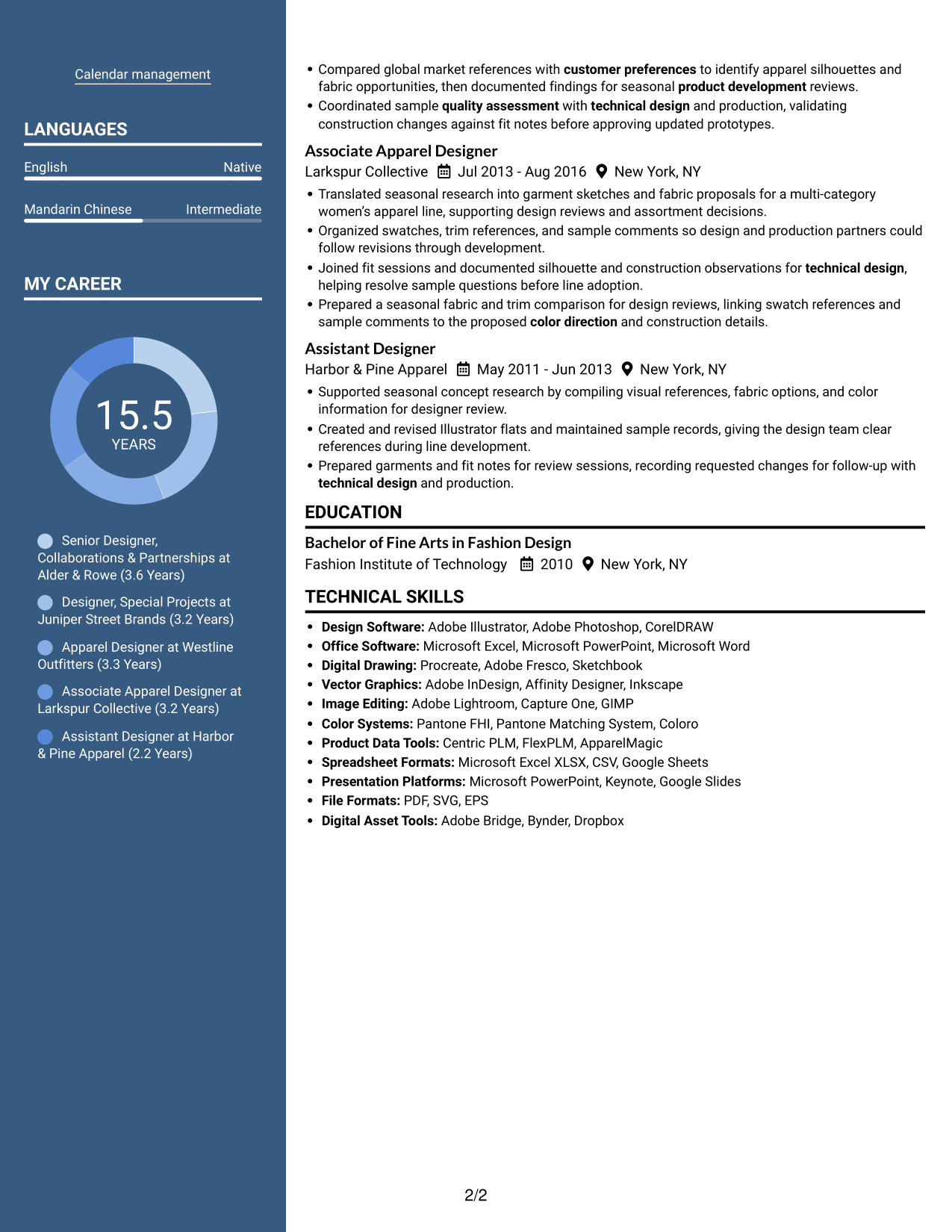 Resume example — page 2