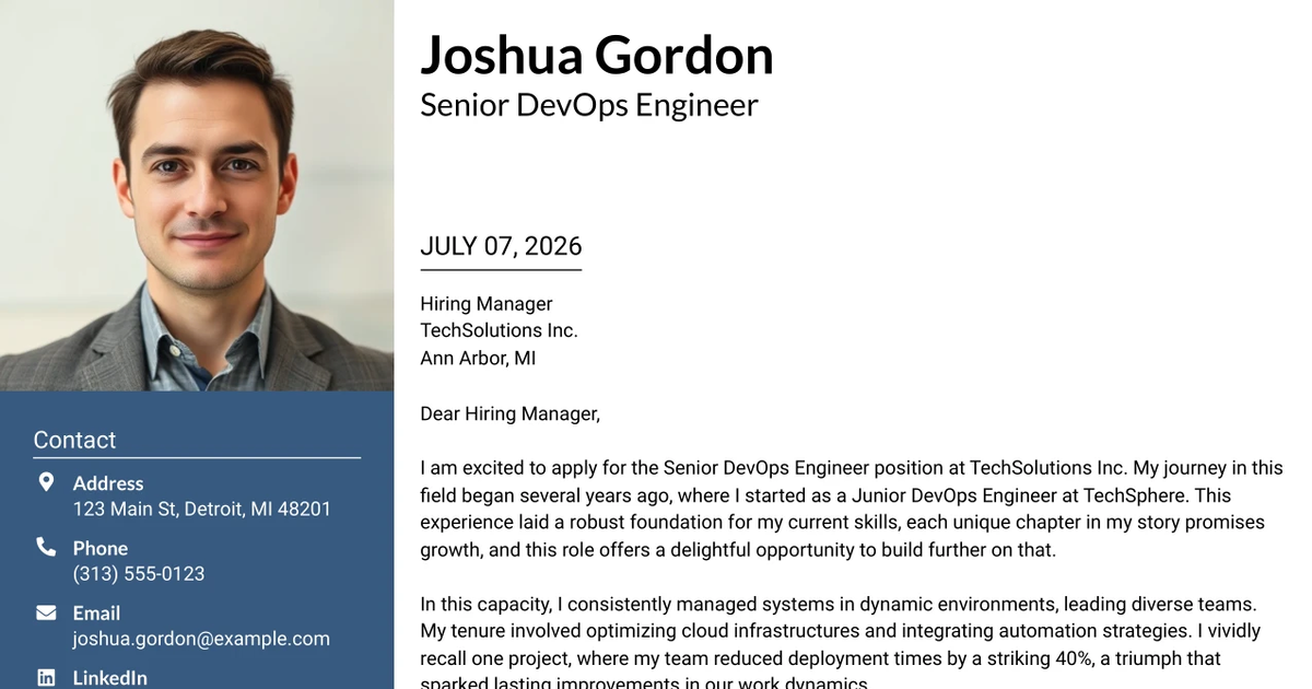 30+ Senior DevOps Engineer Cover Letter Templates with Example 2026