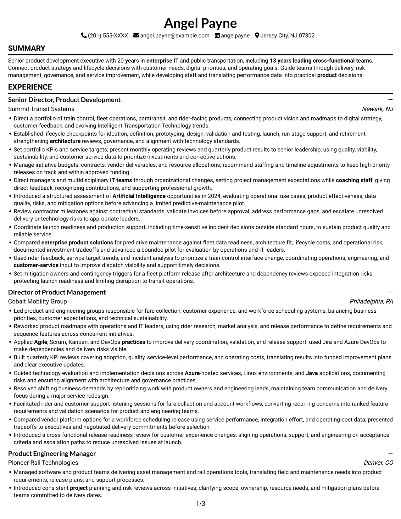 Resume example — page 1