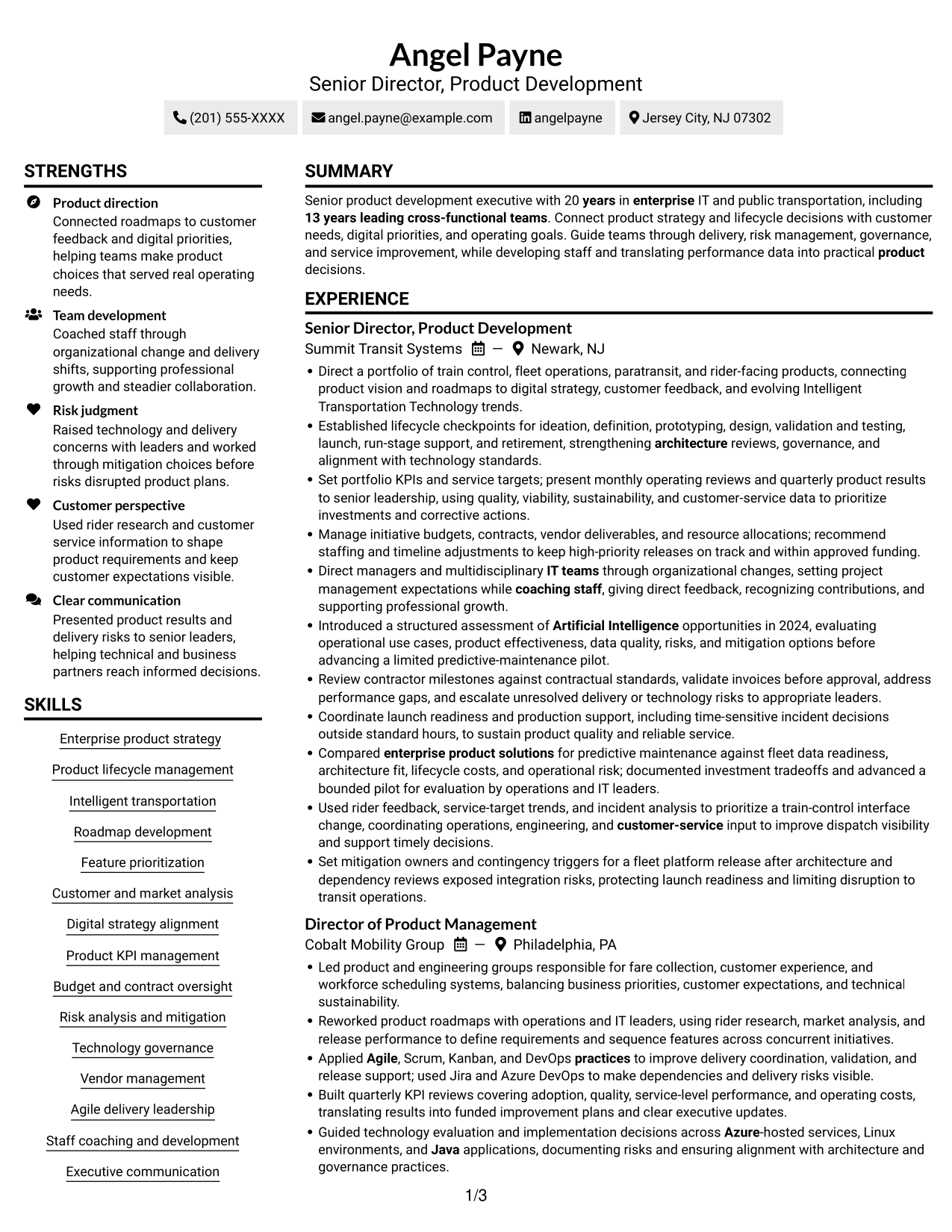 Resume example — page 1