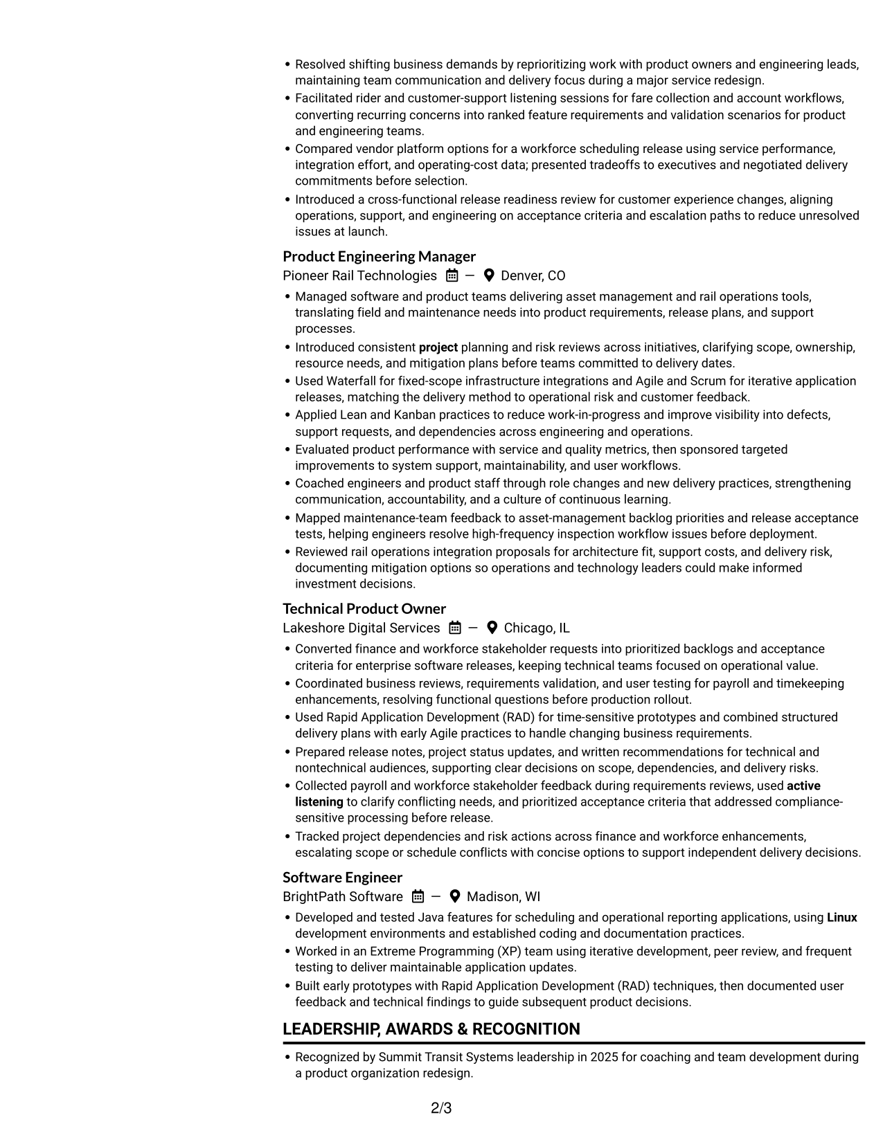 Resume example — page 2