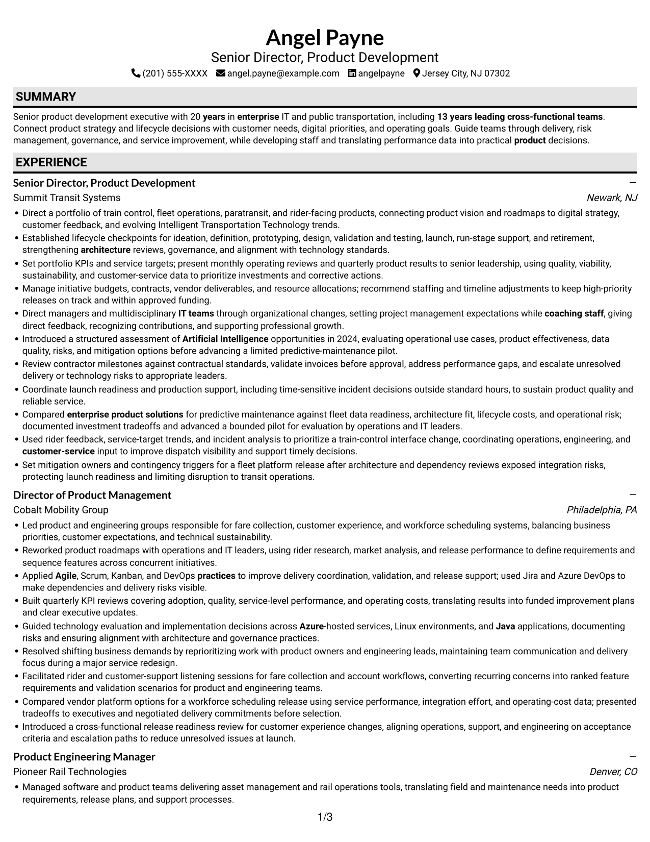 Resume example — page 1