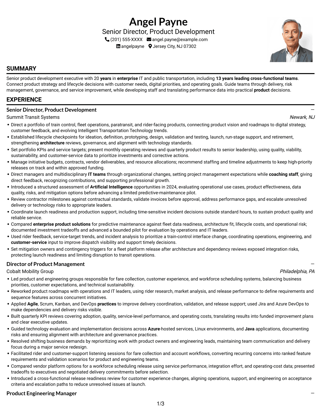 Resume example — page 1