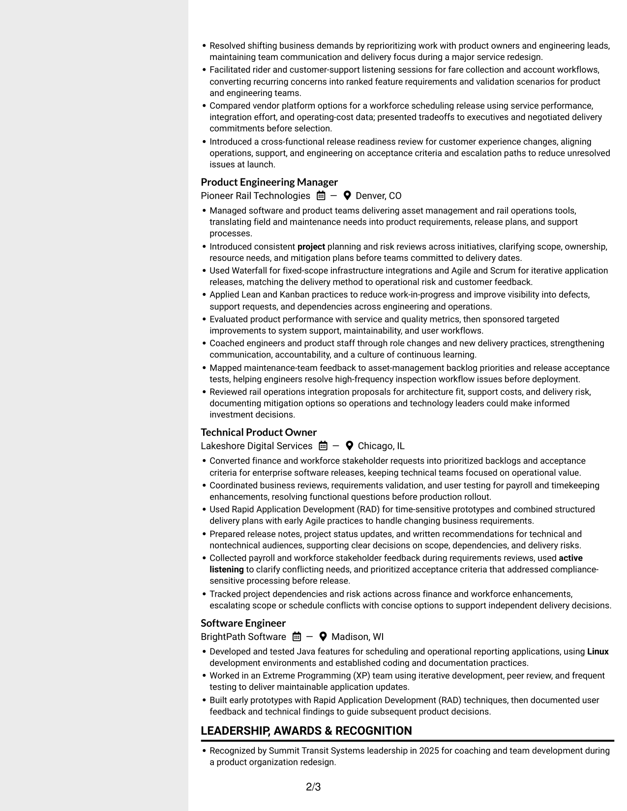 Resume example — page 2