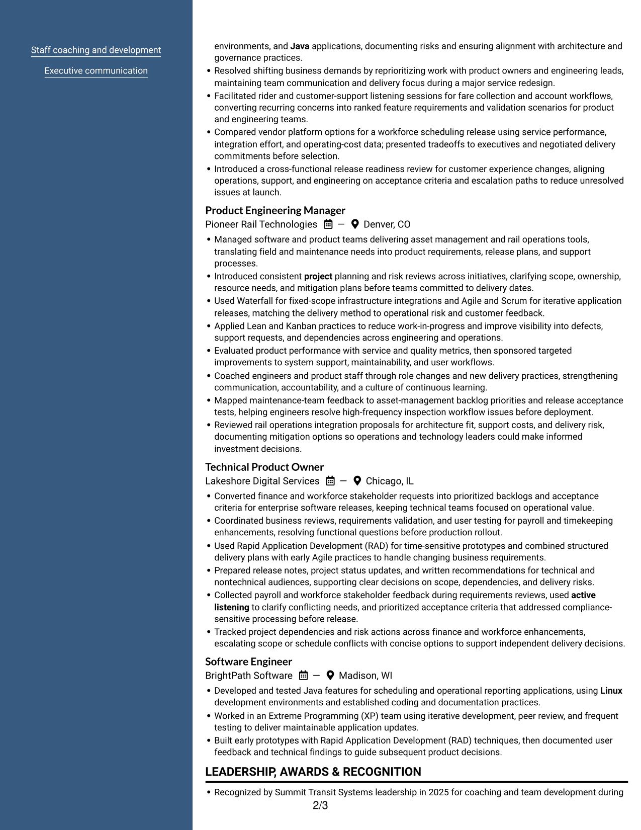 Resume example — page 2