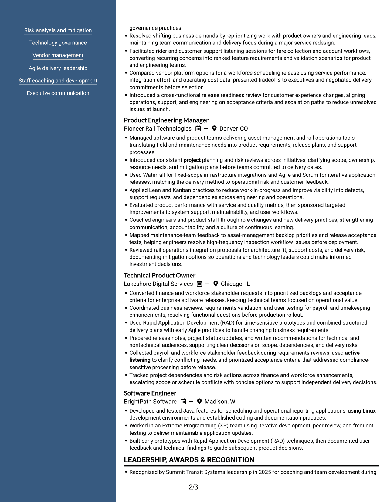 Resume example — page 2