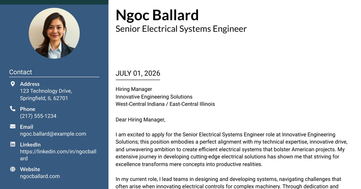 30+ Senior Electrical Systems Engineer Cover Letter Templates with Example 2026