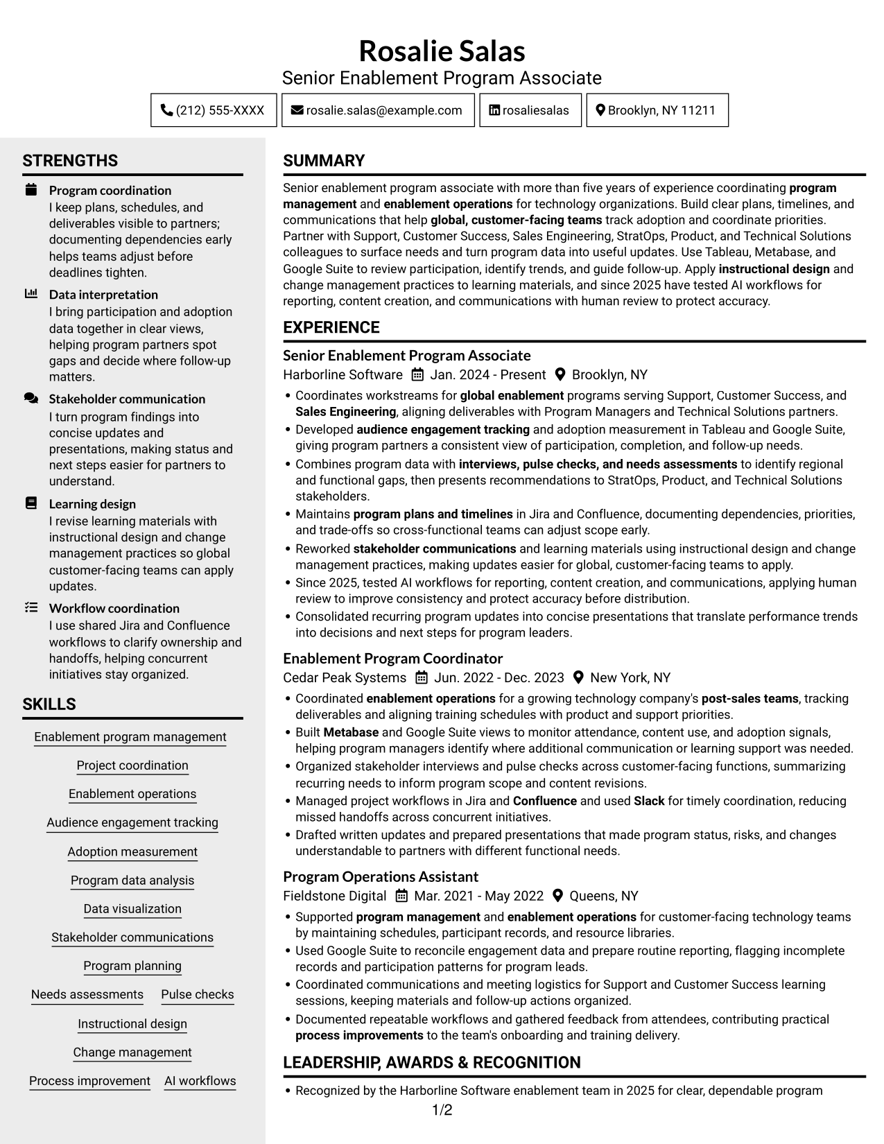 Resume example — page 1