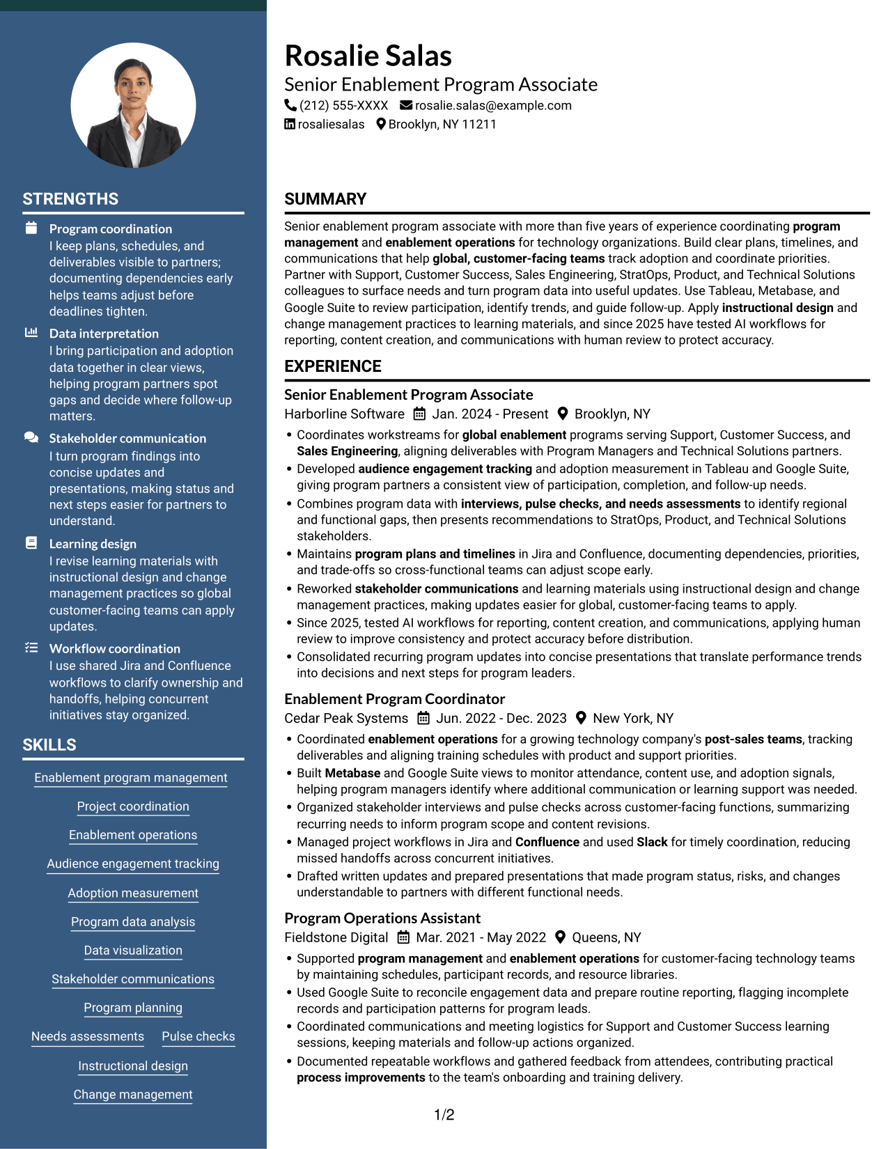 Resume example — page 1
