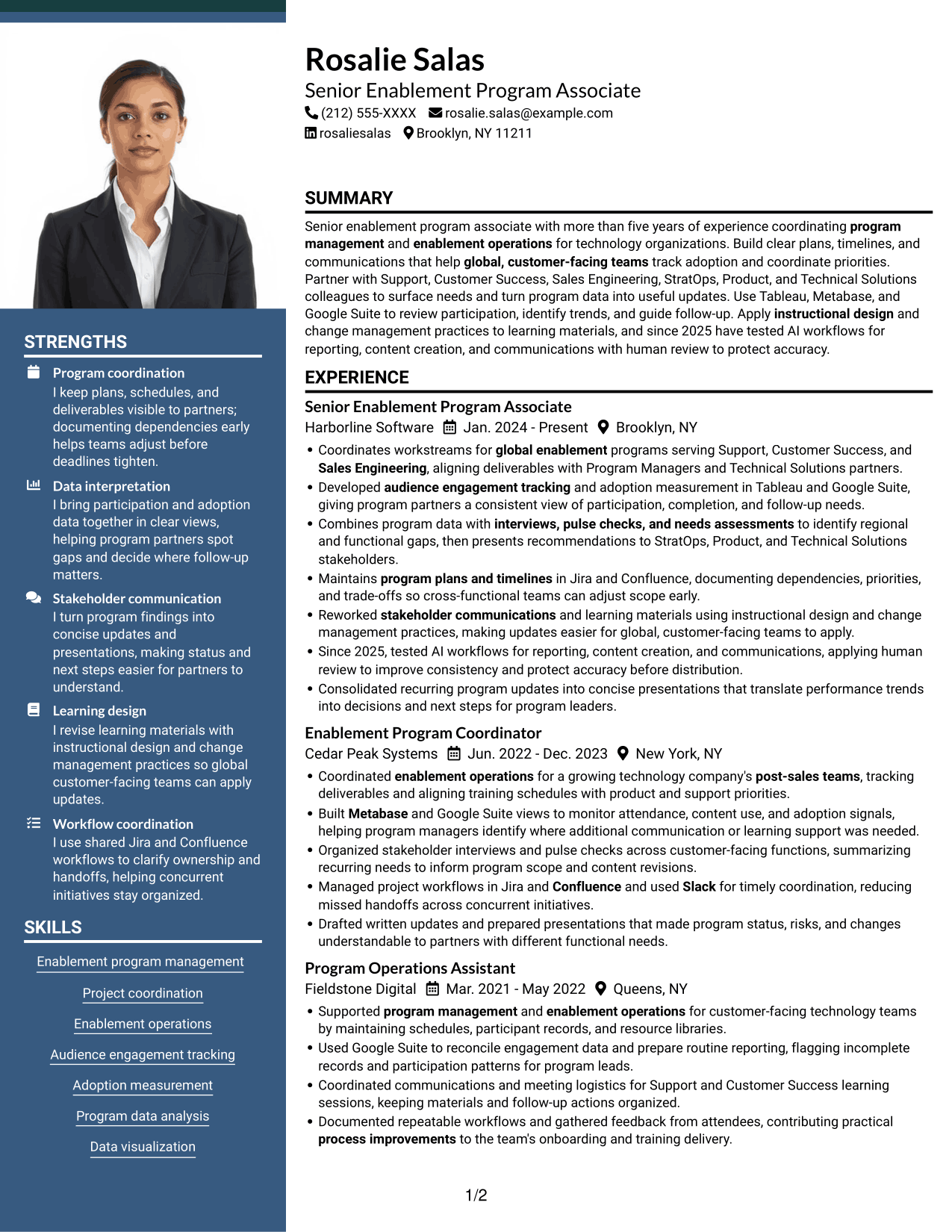 Resume example — page 1
