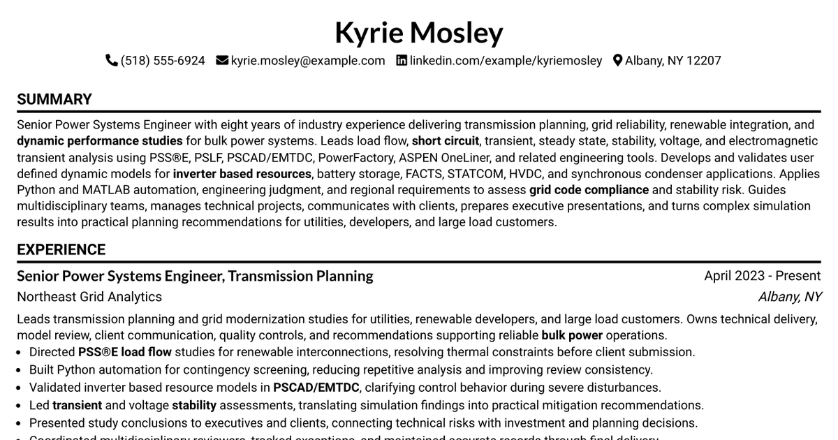 7 Senior Engineer - Technical and Planning Solutions Resume Templates with Example