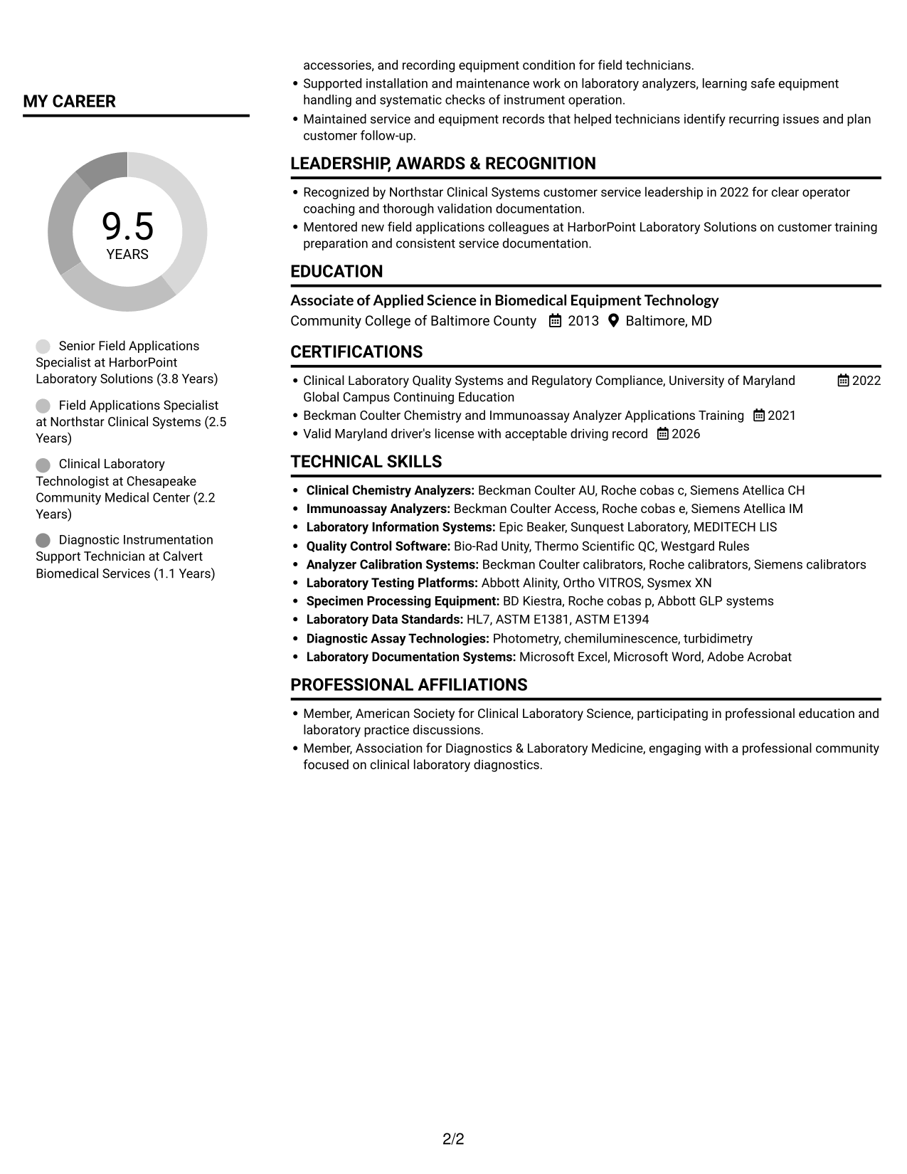 Resume example — page 2