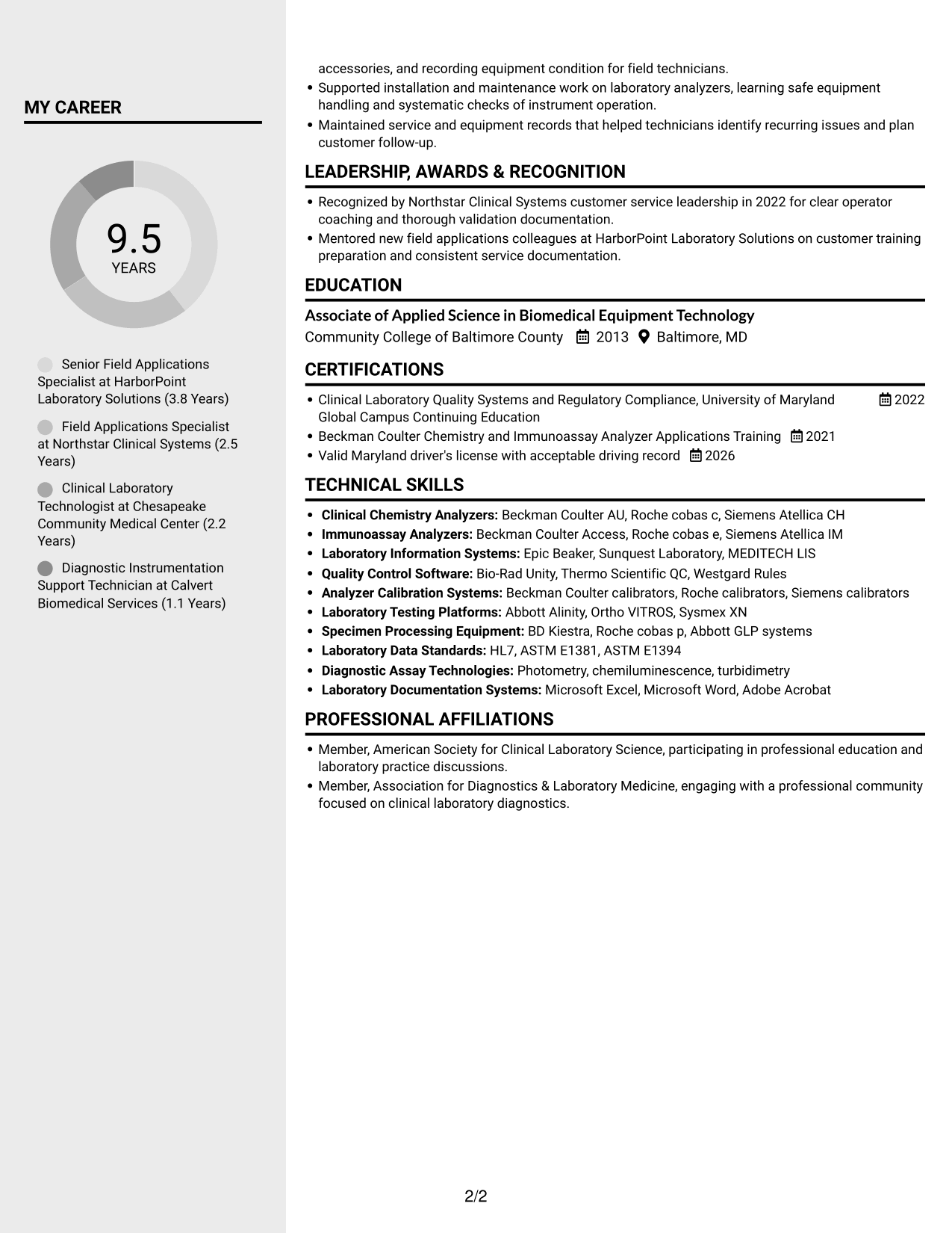 Resume example — page 2