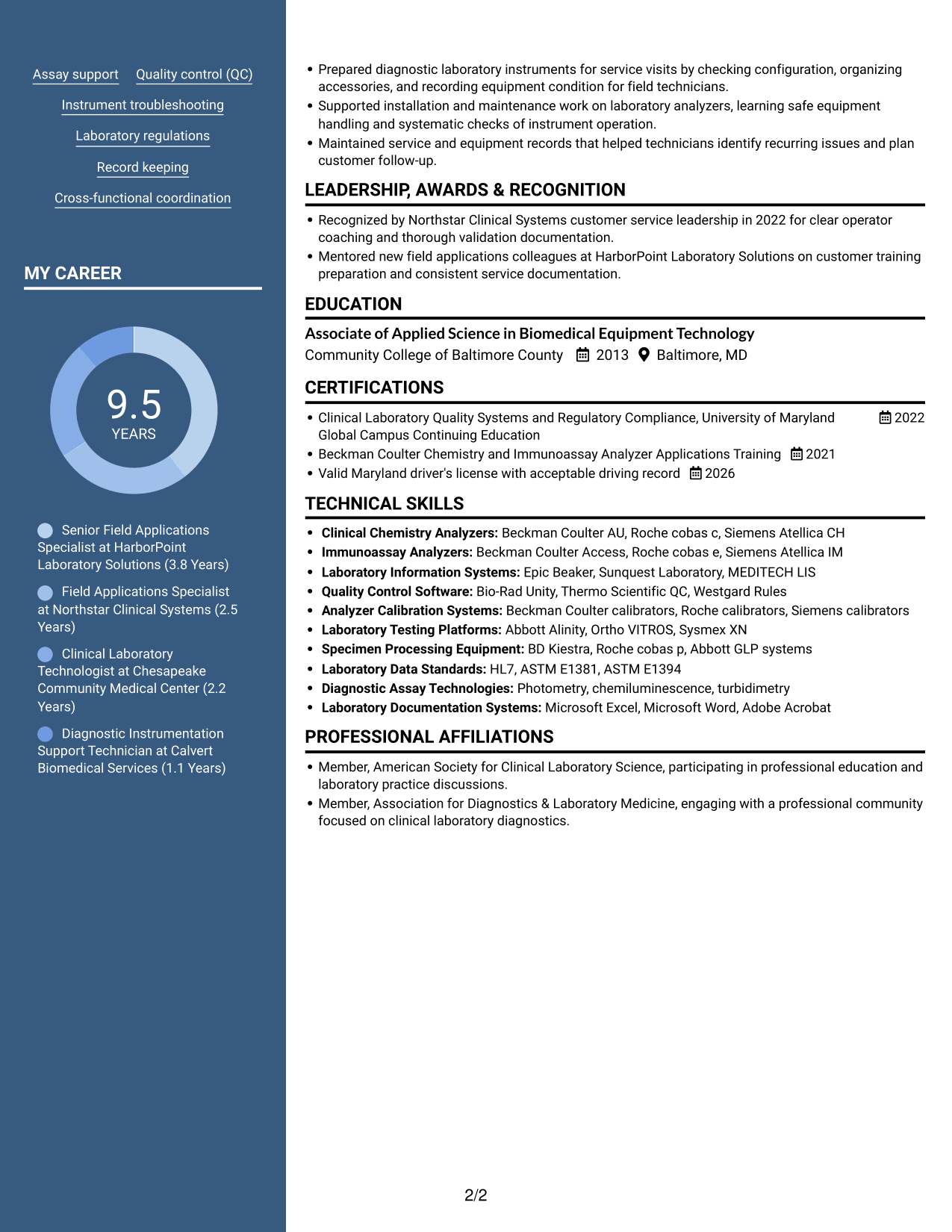 Resume example — page 2