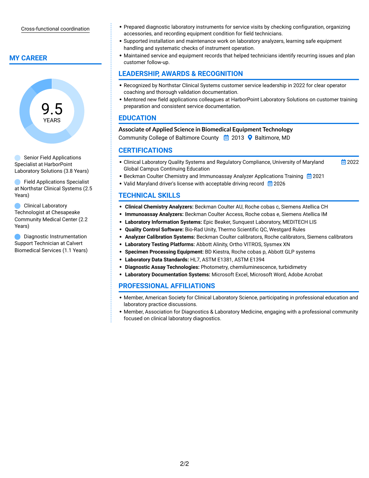 Resume example — page 2