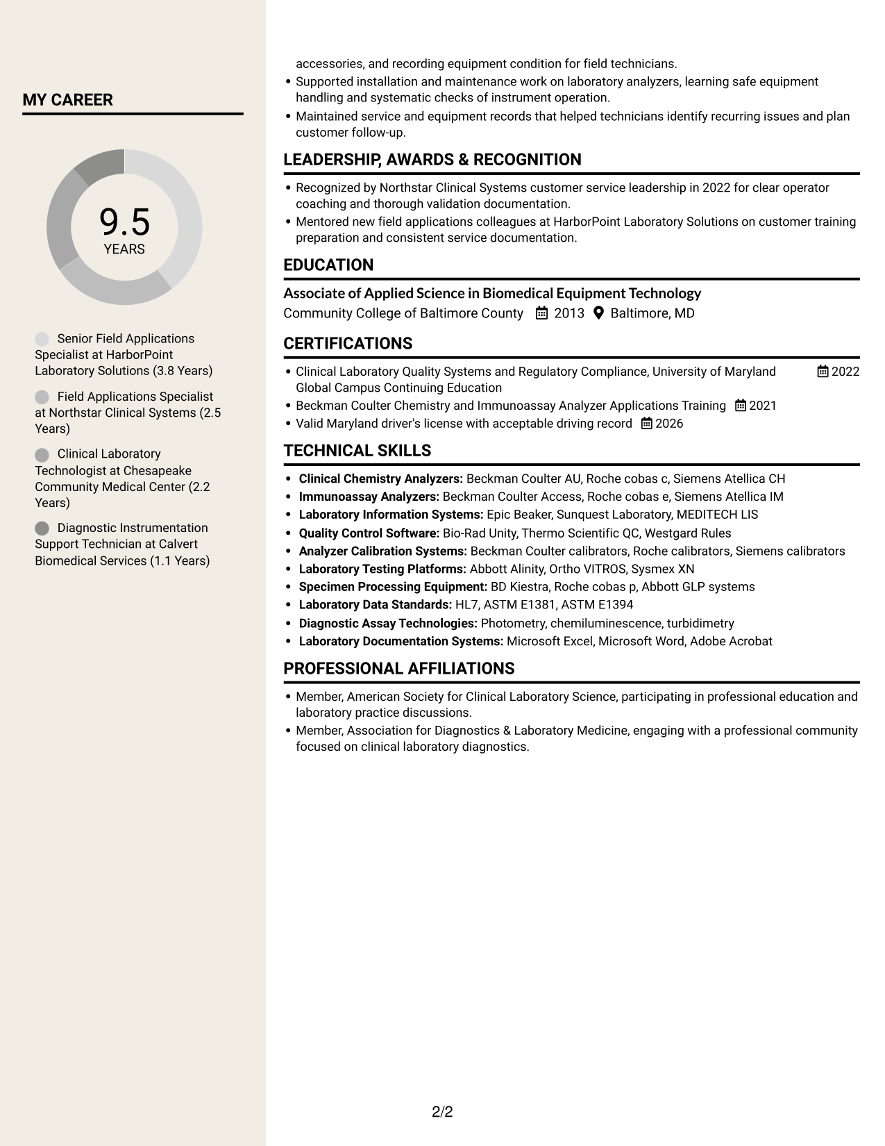 Resume example — page 2