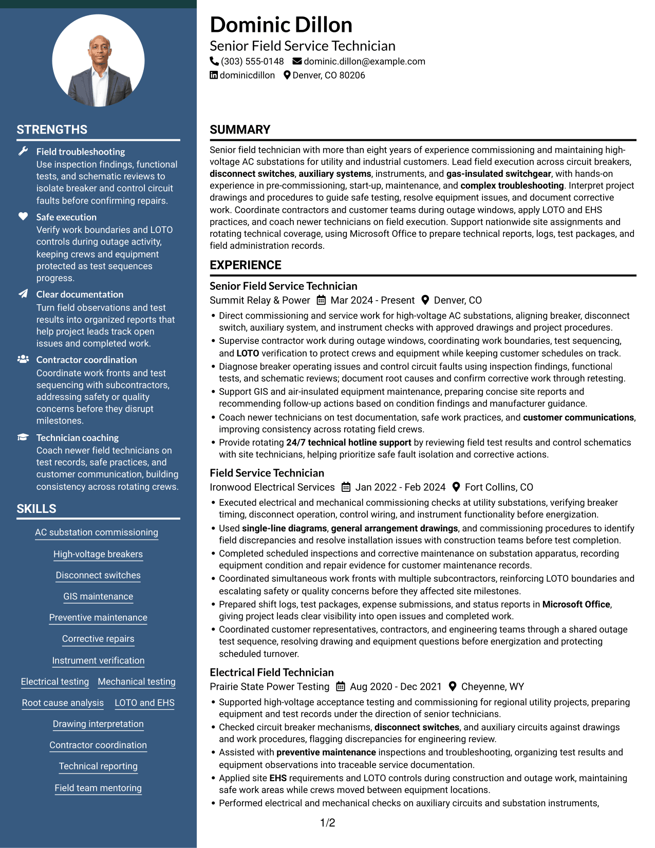 Resume example — page 1