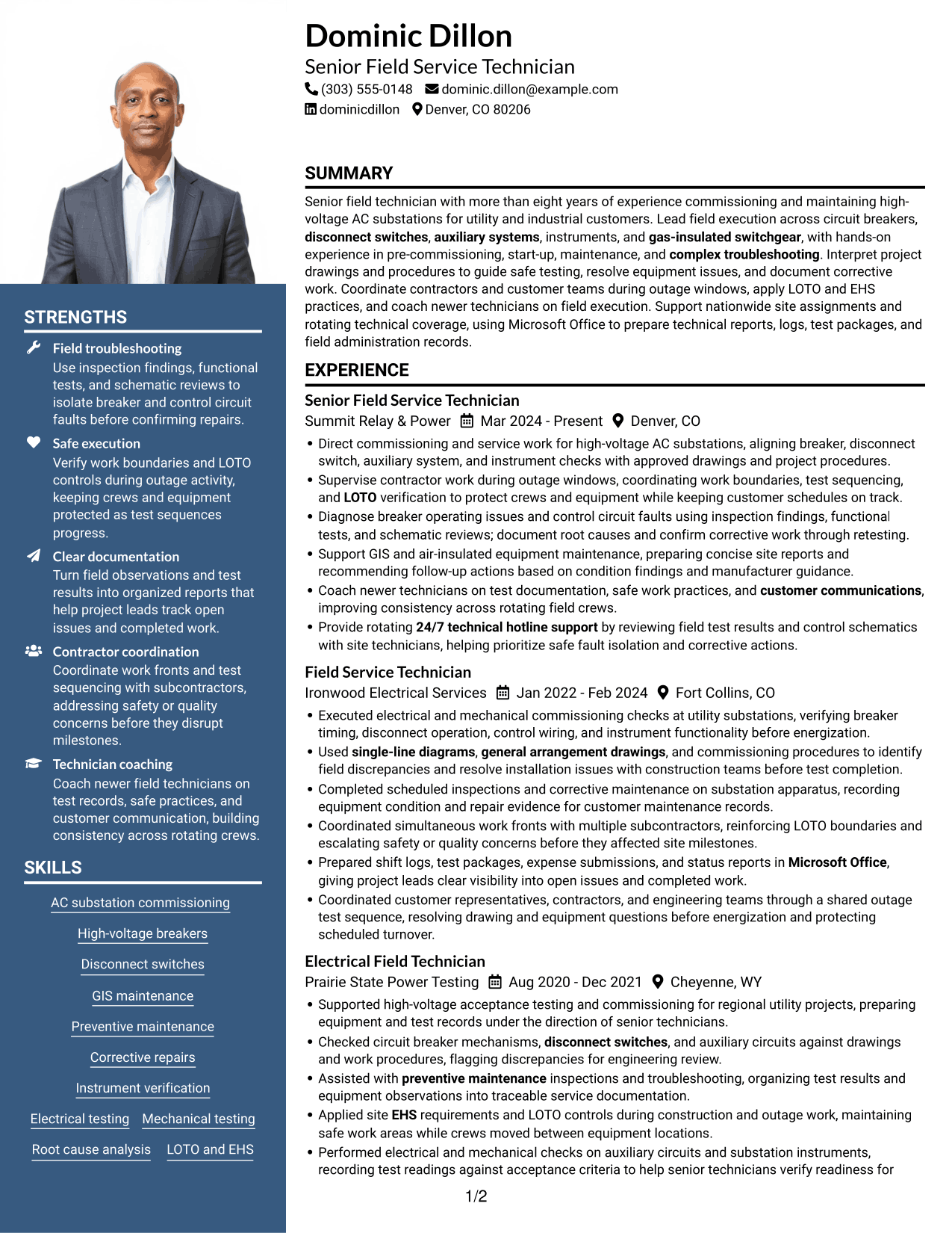 Resume example — page 1