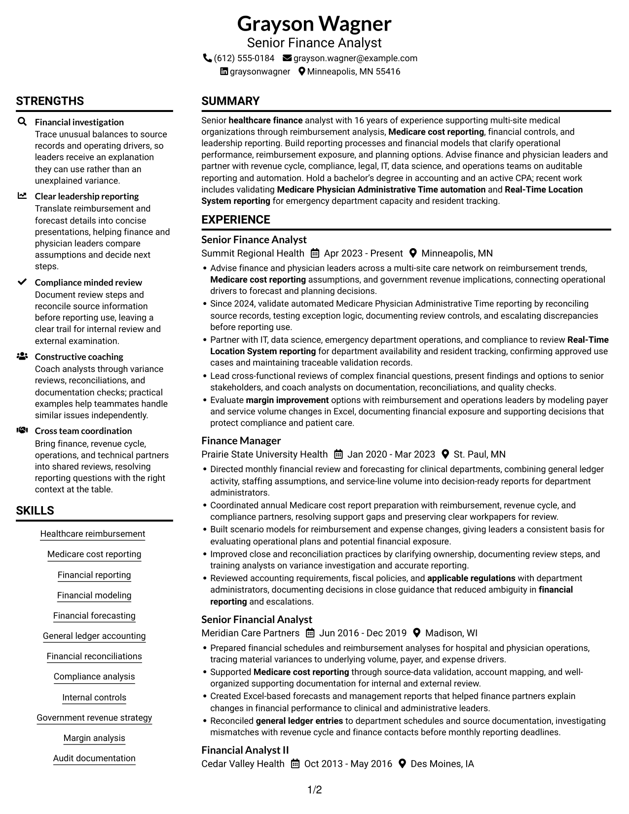 Resume example — page 1