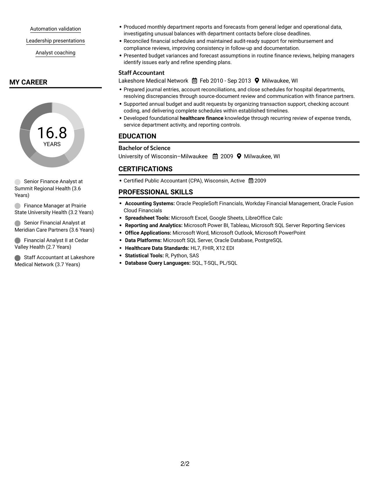 Resume example — page 2