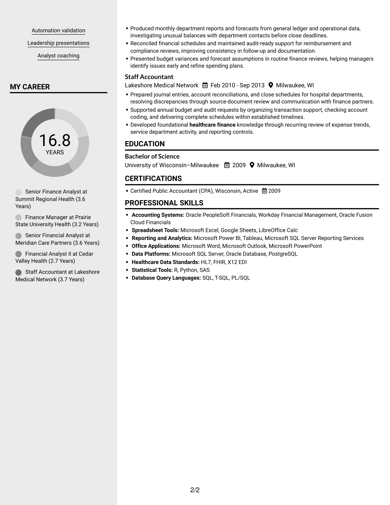 Resume example — page 2